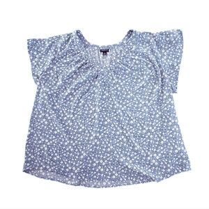 Torrid Blue Ditsy Floral Cottagecore Boho Top
